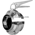 sanitary welded butterfly valve with muti-position stainless steel handle